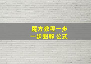 魔方教程一步一步图解 公式